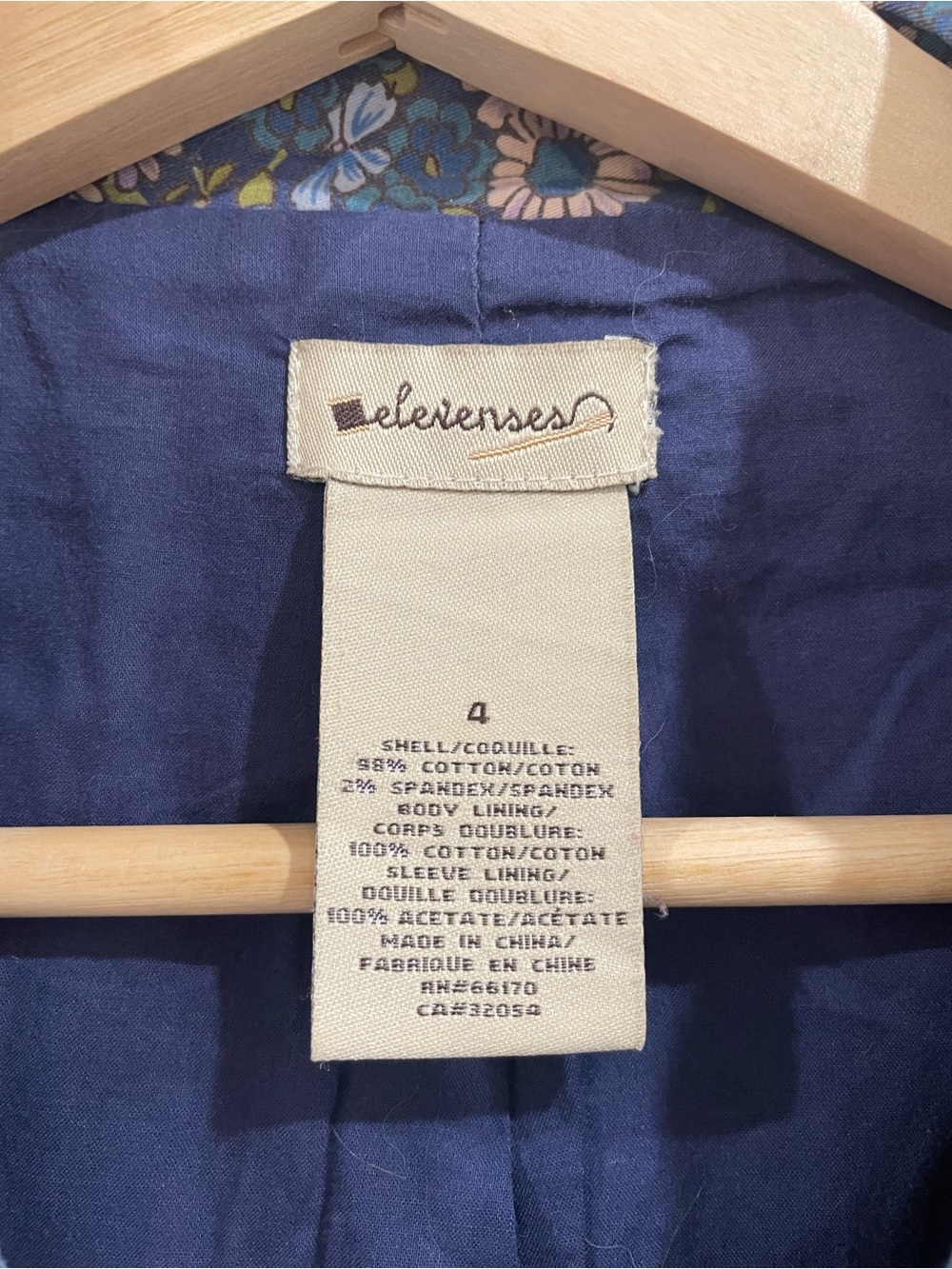 Anthropologie Elevenses Floral Rain Jacket Trench Coat Blue Purple Spring Size 4 - Picture 6 of 11